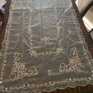 Beautiful embroidered tablecloth with sequin
